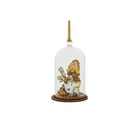 Figurine décoration de sapin Madame Samovar, Zip, Big Ben et Lumière en verre et Bois - Hauteur hors ruban 10 cm - Diamètre 6 cm