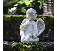 Figurine décorative ange "Deuil" en polyrésine, hauteur 17 cm, ornement funéraire, figurine d'ange, décoration de jardin pour l'extérieur