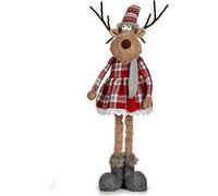 Figurine décorative cerf écharpe 17 x 78 x 24 cm rouge gris