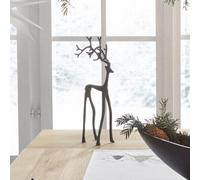Figurine décorative "cerf" en métal, noir mat, 39 cm de haut, moderne, figurine de cerf, sculpture