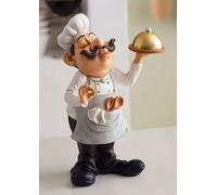 Figurine décorative "Chef François" en polyrésine, 23 cm de haut, statue amusante pour la cuisine et la salle à manger