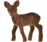 Figurine décorative Chevreuil Marron Floqué 10,5cm Set de 6 Noël Figurine décorative Maison de campagne
