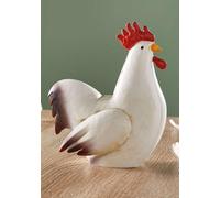 Figurine décorative Coq "Gallo" en métal, blanc, hauteur 19 cm, décoration de Pâques, décoration de poules, poule décorative, décoration de table