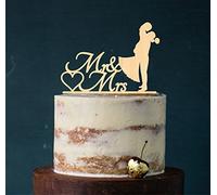 Figurine décorative de couple qui s'embrasse pour gâteau de mariage à étages Bois naturel