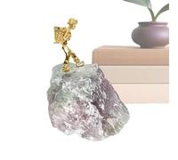 Figurine décorative de mineur, sculpture à collectionner avec réalisme cristallin - Sculpture en pierre naturelle pour bureau | Pour amateurs de famille adultes maison bureau intérieur anniversaire