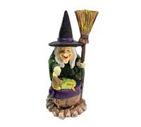 Figurine décorative d'Halloween - Statue de sorcière - Figurine de sorcière en résine - Décoration de collection - Figurines de sorciers et de sorcières - Ornement de sorcière en résine - 1 pièce