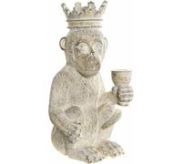 Figurine décorative DKD Home Decor 16 x 15 x 30 cm Singe en résine blanche Décapé tropical