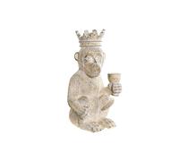 Figurine décorative dkd home decor 16 x 15 x 30 cm white resin monkey tropical decapé