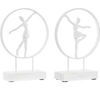 Figurine décorative DKD Home Decor 23 x 9 x 33 cm Blanc Danseur de ballet (2 pièces)