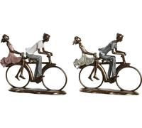 Figurine décorative DKD Home Decor 27 x 9,5 x 23 cm rose or blanc (2 pièces)