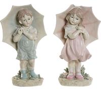 Figurine décorative DKD Home Decor 28 x 20 x 48,5 cm Bleu Rose Enfant (2 pièces)