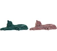Figurine décorative DKD Home Decor 36 x 17,5 x 13,3 cm Tigre vert Résine rose clair Flocké