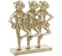 Figurine décorative DKD Home Decor FZ-91957 Gris Or Résine rectangulaire Colonial Moderne Singe 23 x 9,5 x 24 cm