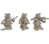 Figurine décorative DKD Home Decor Musicien 23 x 19,5 x 22,5 cm Marron Grenouille (3 pièces)