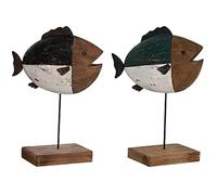 Figurine décorative - DKD HOME DECOR - Poisson Naturel Multicolore - 18 x 8 x 26 cm - Lot de 2 - Intérieur