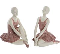 Figurine décorative DKD Home Decor Romantique danseuse de ballet 16 x 11 x 17 cm (2 pièces)