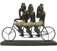 Figurine décorative DKD Home Decor Singe tricycle noir or métal résine coloniale singe (40 x 9 x 31 cm)