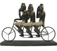 Figurine décorative DKD Home Decor Singe tricycle noir or métal résine coloniale singe (40 x 9 x 31 cm)