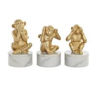 Figurine décorative - dkd home decor - Singes tropicaux - 10,5 x 10,5 x 18,5 cm - Résine - 3 pièces