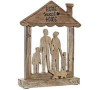 Figurine décorative DKD Home Decor Marron Bois de manguier Famille moderne (30 x 8 x 39 cm)