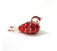 Figurine décorative d'oiseau en verre de Murano Miniature, Style japonais, accessoires de décoration de jardin féerique for la maison, jolis ornements d'animaux faits à la main ( Color : Burgundy , Si