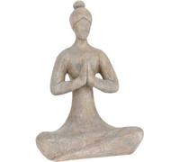 Figurine décorative d'une femme pratiquant le yoga 29,5cm Gris