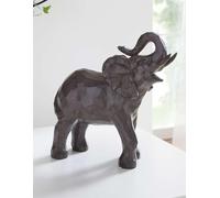 Figurine décorative "éléphant" en polyrésine, marron, hauteur 24 cm, figurine d'animal, sculpture, déco Afrique
