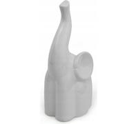 Figurine décorative en céramique Éléphant 24 cm blanc