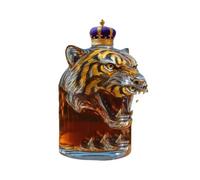 Figurine décorative en forme de tête de tigre, carafe à whisky 300 ml, bouteille de vin, soufflée à la main, anti-fuite(B)