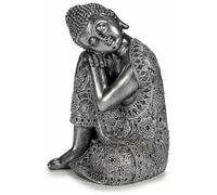 Figurine Décorative - Gift Decor - Bouddha Assis - Argenté - 20 X 30 X 20 Cm - 4 Unités