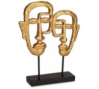 Figurine Décorative - Gift Decor - Visage Doré - 27 X 32,5 X 10,5 Cm - Multicolore - Lot De 4 Unités