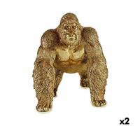 Figurine décorative Gorille or 20 x 27,5 x 34 cm (2 pièces)