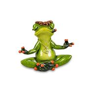 formano Figurine décorative hippie en forme de grenouille de yoga (grenouille assise)