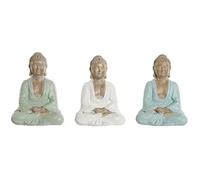 Figurine décorative - HOME ESPRIT - Bouddha Oriental - Multicolore - 3 unités - 10,5 x 14 x 18,5 cm