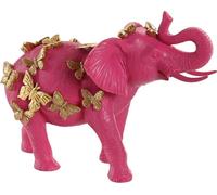 Figurine décorative Home ESPRIT Gold Pink Elephant 26 x 13,5 x 19 cm