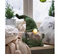 Figurine décorative lutin en vert, 50 cm de haut, avec éclairage LED, lutin de Noël