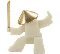 Figurine décorative Mauro Ferretti Samurai Oda Quarzy 17x7,5x18,5 cm or blanc