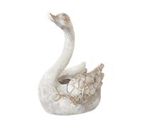 Figurine Décorative MgO Cygne Intérieur Extérieur Accessoires de Jardin Salon Bl