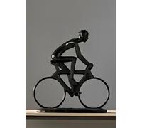 Figurine décorative "Pilote de course" en polyrésine, noir mat, 24x25 cm, sculpture moderne