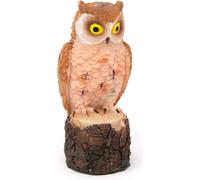 Figurine décorative Poly - Grand-duc reposant clair - 8,5cm