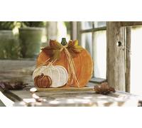 Figurine décorative "Trio de citrouilles" en bois avec ruban en raphia, décoration de citrouilles, décoration d'automne, décoration d'Halloween