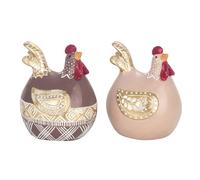 ROCKING GIFTS Figurine décorative x2 Figurine Poule en résine 10 cm