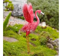 Figurine décorative Yeomoo flamant rose avec lampes solaires - Décoration de jardin extérieure - Cadeaux pour femme - Anniversaire