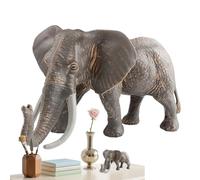 Figurine d'Éléphant | Jouet éléphant asiatique,Sculpture Animale Solide d'Art Moderne pour Salon Salle à Manger Chambre et Jardin