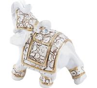 Figurine d'éléphant Motif floral Ornement en résine Sculpture animalière pour salon TV Armoire Décoration petite 6x4x7cm / 2.4x1.6x2,8in