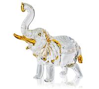 Figurine d'éléphant thaïlandais en cristal avec trompe surélevée, collection d'ornements d'animaux en verre, centre de table