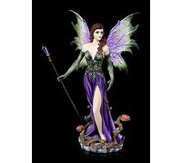Figurine d'elfes Fantasy - Caro avec baguette magique - Figurine décorative peinte à la main - Ailes et sceptre à piquer