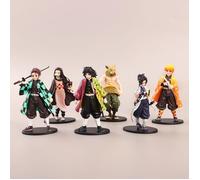 Figurine Demon Slayer 6 pièces/ensemble Tanjiro Nezuko Inosuke Yiyong Butterfly Ninja 14cmMatériau PVC