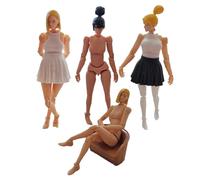 Figurine Dessin | Modèle Corps Articulé pour Croquis | 4 Figurines Féminines Articulées pour Peinture Esquisse Création Artistique Décoration | Pratique Artistique Jeu de Rôle