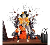 Figurine D'Halloween - Décoration Effrayante En Résine 8in, Horreur Gothique Détaillée À Collectionner, Sorcière Squelette Peinte | Décor De Saison Extérieur Intérieur Ornement Effrayant Parfait Pour